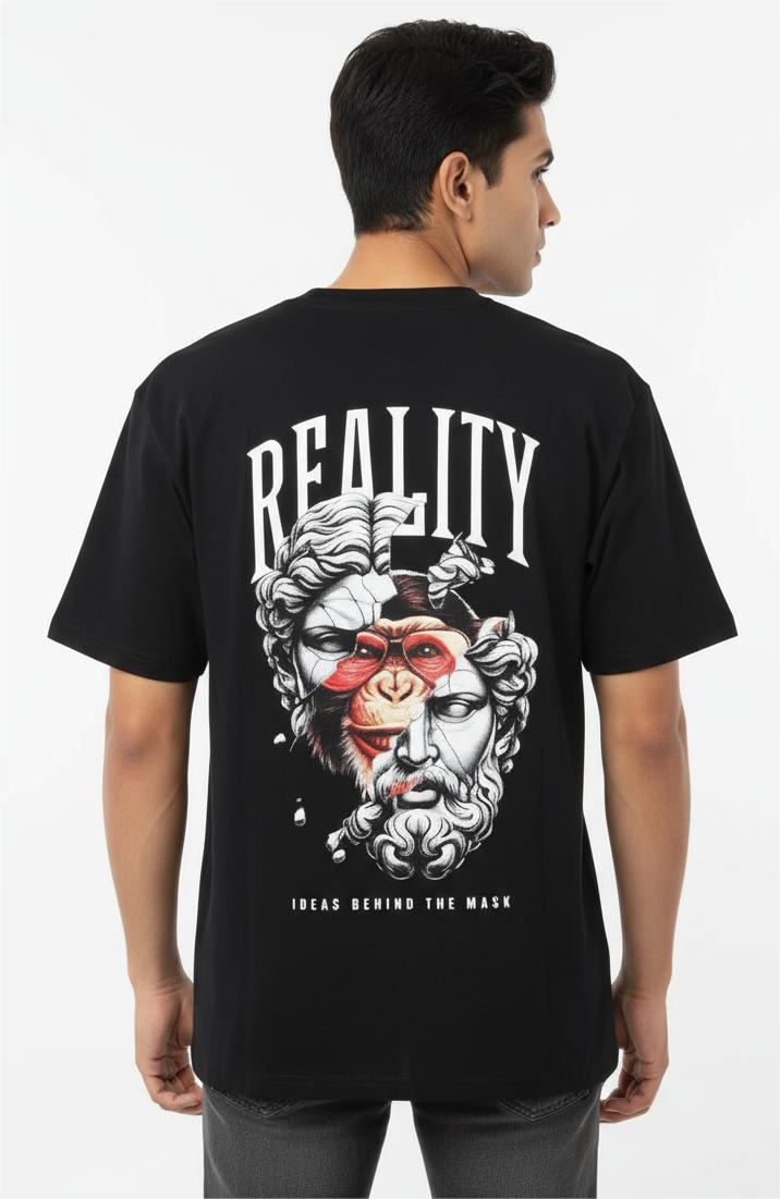 Kaloth oversized men's Black reality printed T-shirt